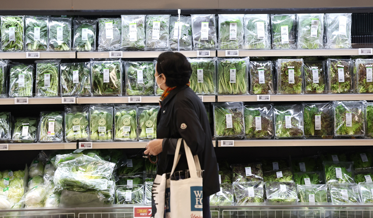 A customer shopping at a major discount chain store in Seoul. (Yonhap)