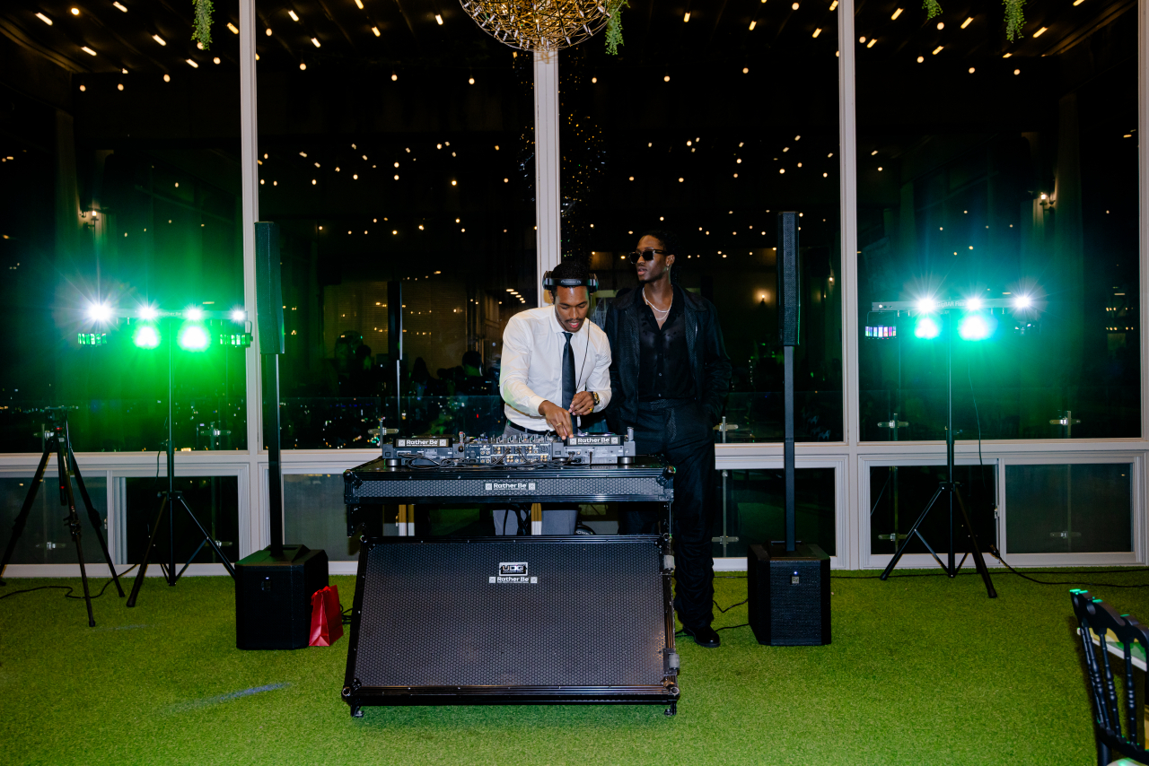 A DJ plays music for the guests at Rebecca Nour and David Yang's wedding. (Rebecca Nour)