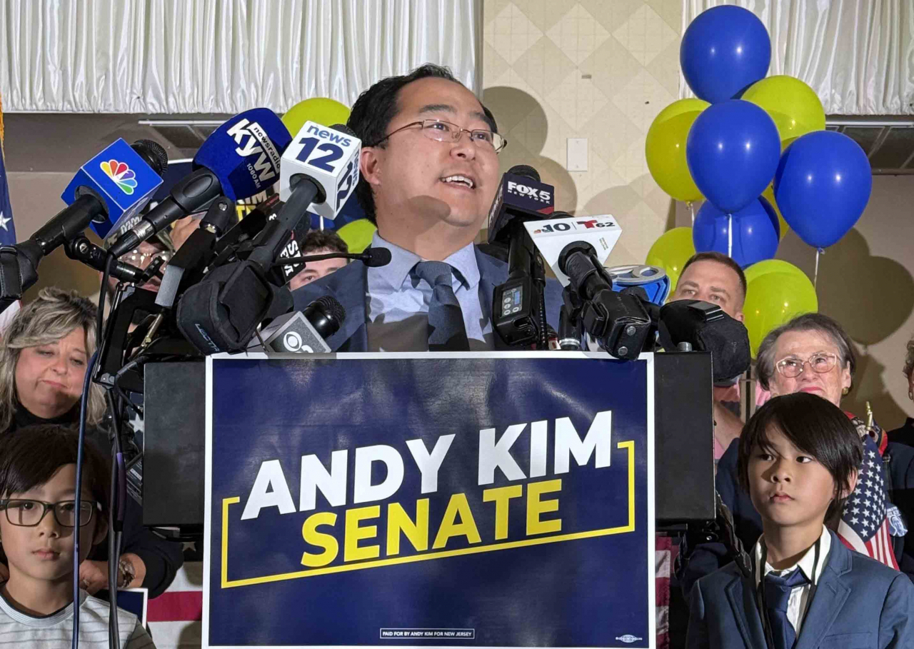 Andy Kim, a third-term US Congress representative, won a Senate seat for New Jersey in the US general election Tuesday. (Yonhap)