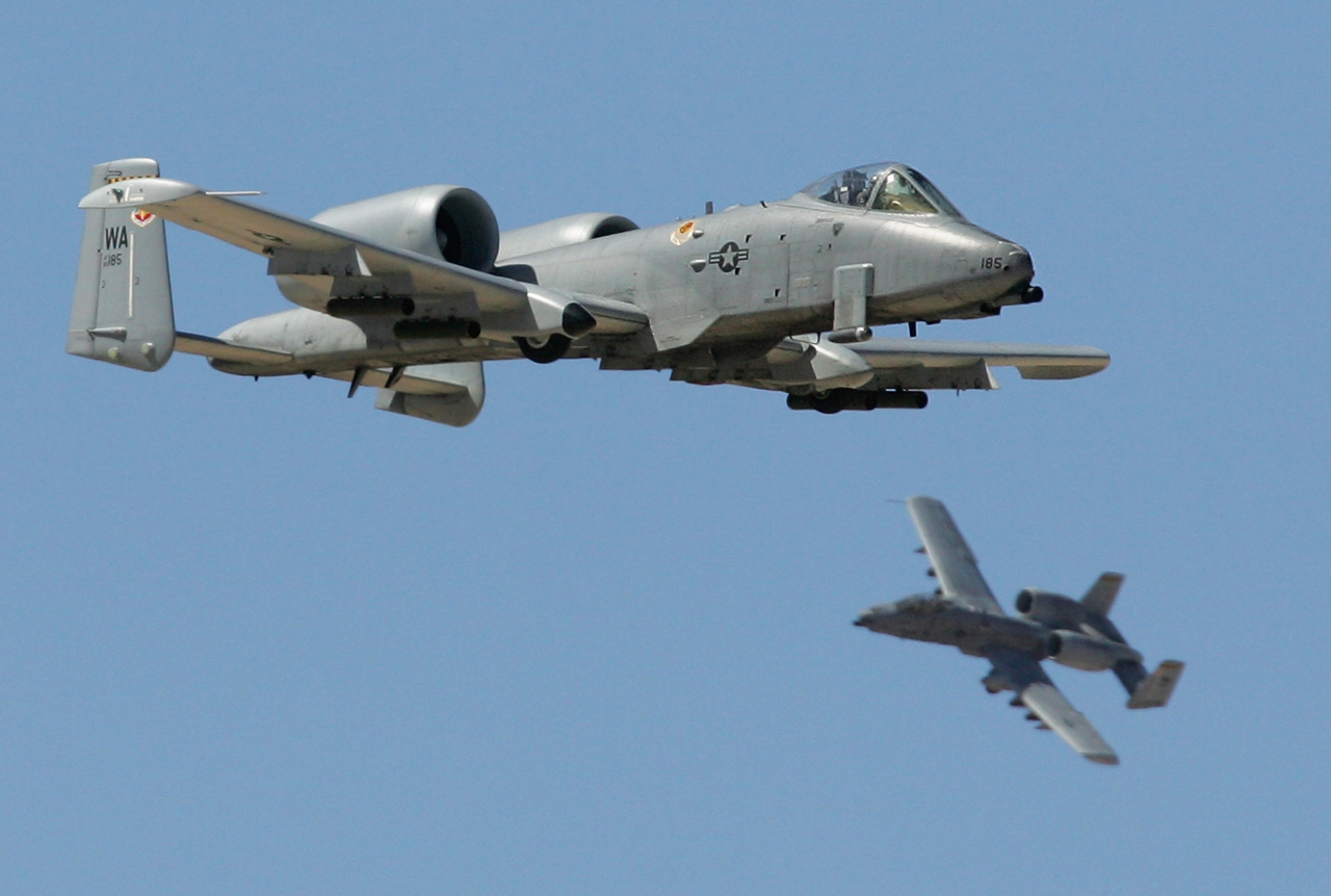 This undated photo file shows a pair of A-10 Thunderbolts. (Getty Images)