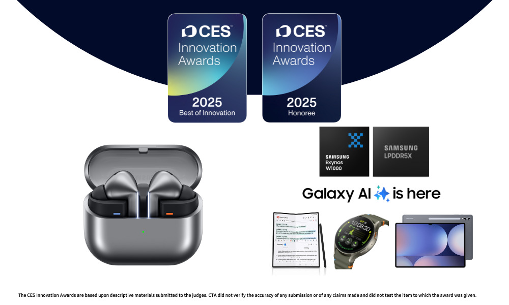 Samsung Electronics is recognized with 29 prizes at the CES 2025 Innovation Awards. (Samsung Electronics)