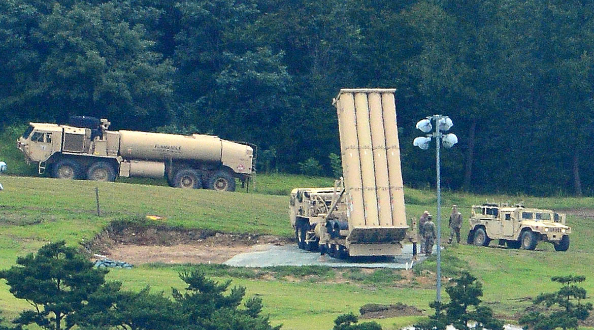 This file photo, taken on Sept. 8, 2017, shows additional advanced US missile defense system launchers installed at a US military base in Seongju, 215 kilometers southeast of Seoul. (Yonhap)