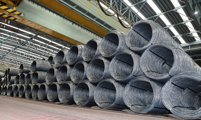 Wire rods are stacked in a Posco facility. (Posco Group)