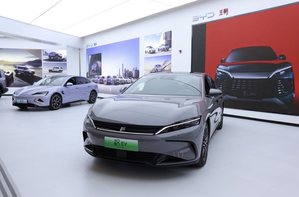 BYD vehicles are displayed at BYD's headquarters in Shenzhen, China. (BYD Korea)