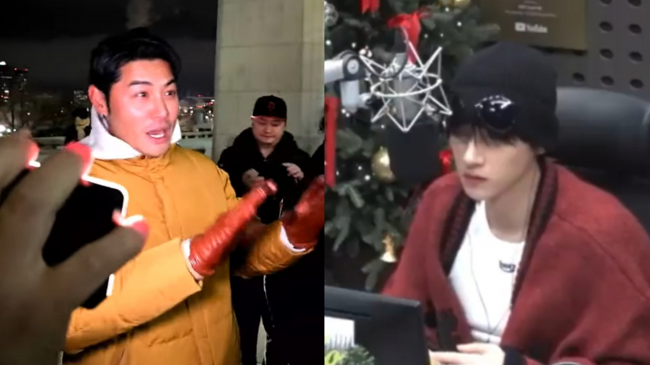 Actor Lee Kwan-hoon (left) and I.M of Monsta X (Youtube screenshot)