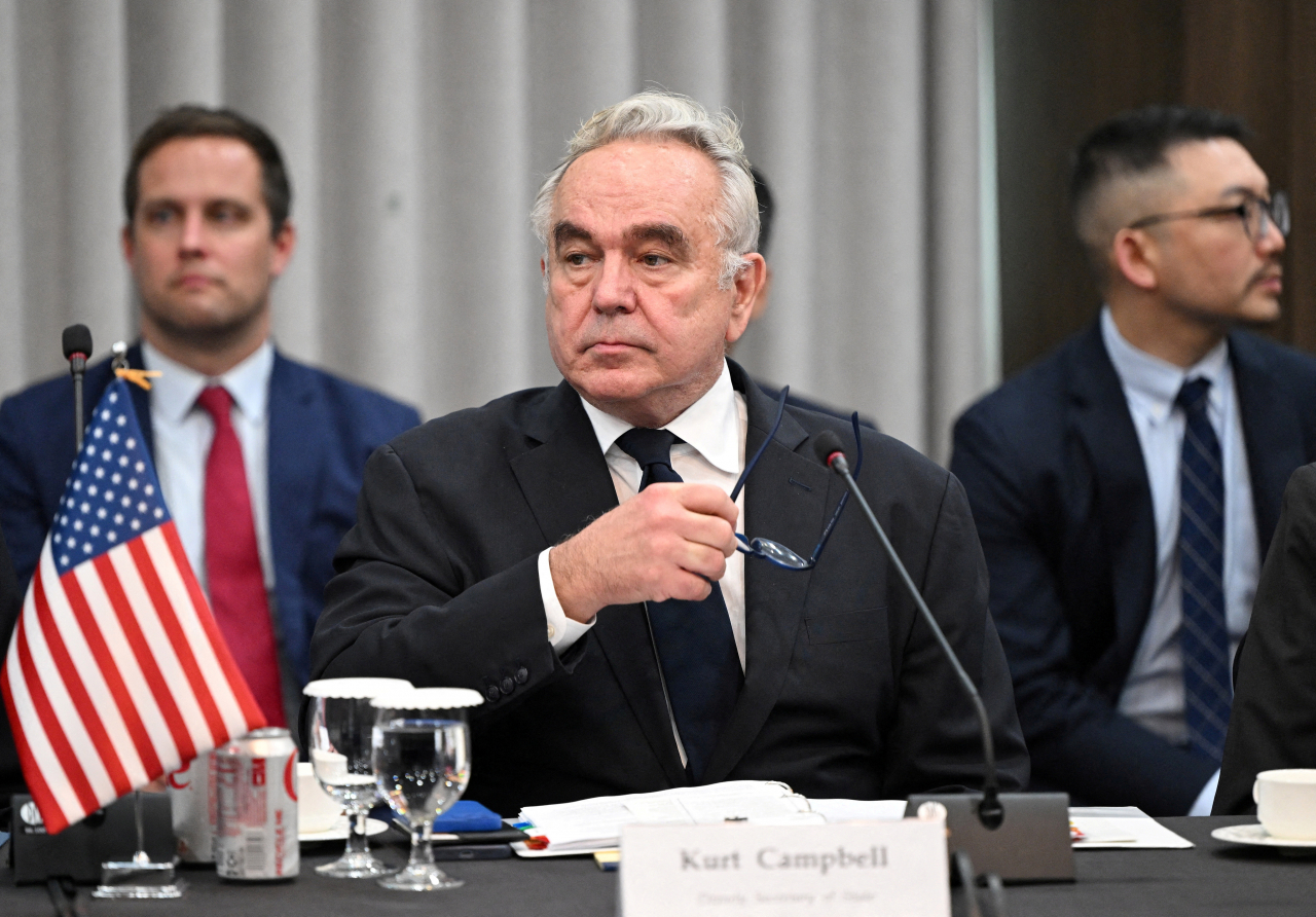 United States Deputy Secretary of State Kurt Campbell attends a trilateral meeting with South Korea's First Vice Foreign Minister Kim Hong-kyun and Japan's Vice Foreign Minister Masataka Okano at the Foreign Ministry in Seoul, South Korea on October 16, 2024. File Photo - Reuters