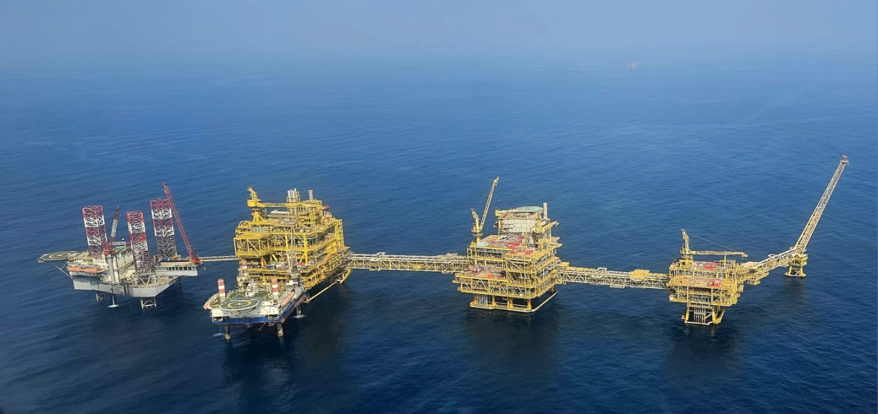 Hanwha Ocean's offshore fixed oil platform in Al-Shaheen oil field, Qatar (Hanwha Ocean)