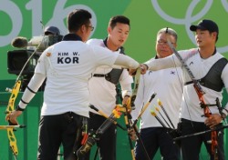 [리우올림픽]남자 양궁, 한국 첫 금메달 명중