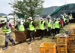 경북문화관광공사 임직원, 수해피해 지역 복구 지원에 구슬땀…성금 1천만원도 기탁