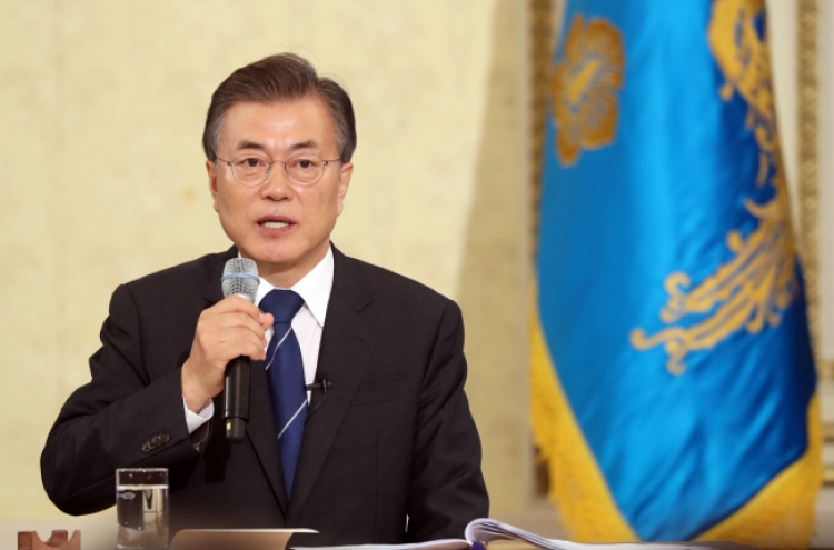 Moon reiterates no war on peninsula, Seoul and US have shared vision
