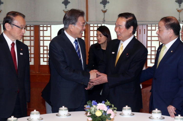 Moon urges improved Seoul-Tokyo relations despite need to address history issues