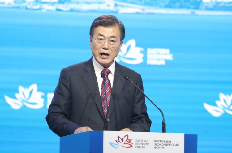 Moon proposes expanding economic cooperation with Russia, building Northeast Asian energy links