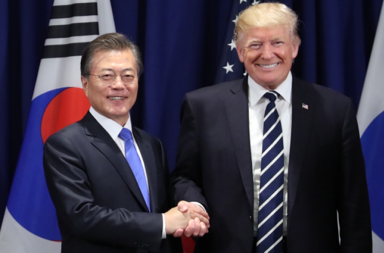 Moon, Trump agree to boost military deterrence, put maximum pressure on N. Korea