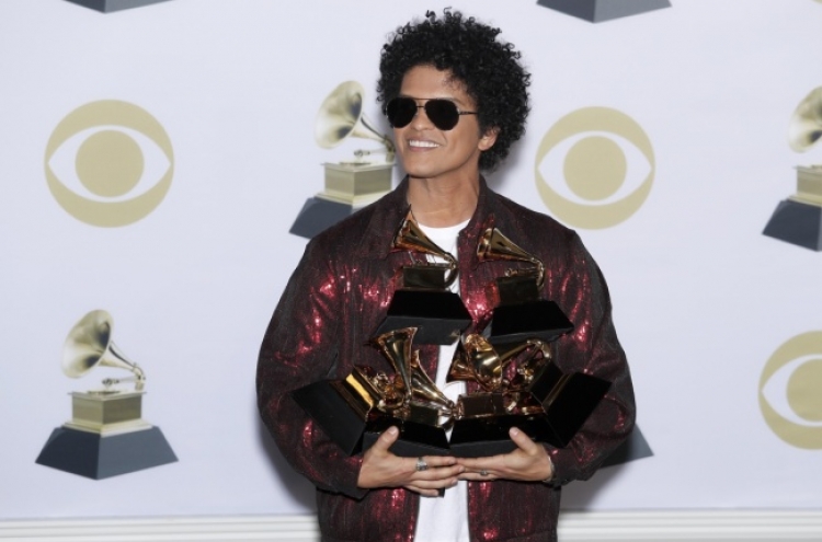 Bruno Mars has magical night at Grammys, winning 6 for 6