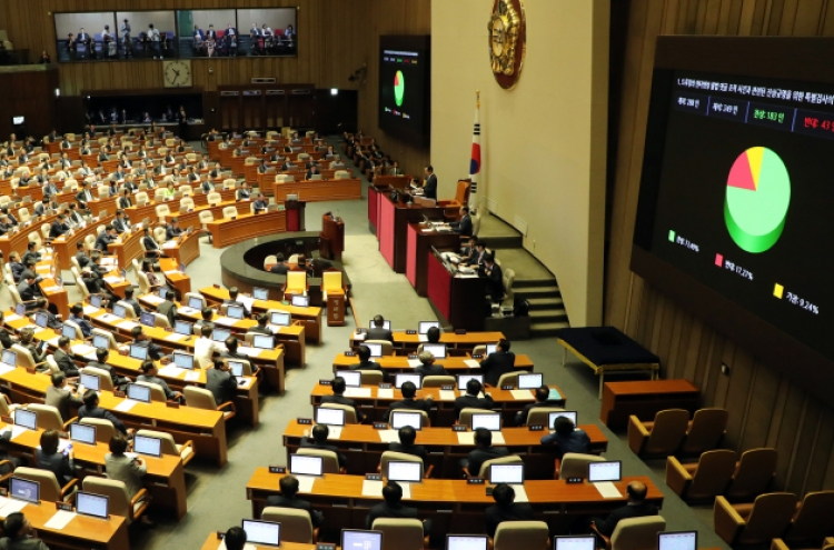 [Newsmaker] Parliament OKs bills on extra budget, special counsel probe