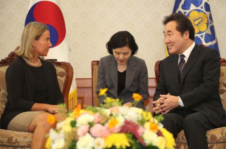 EU’s foreign policy chief stresses importance of patience in dealing with N.K. issues