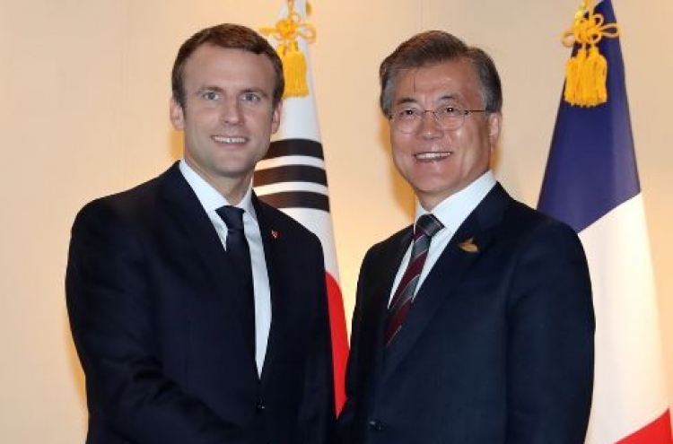 Moon, Macron to hold talks on N. Korea, bilateral ties