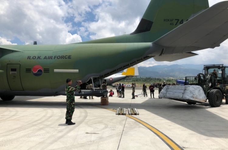 Korea to re-send military cargo jet to quake-hit Indonesia