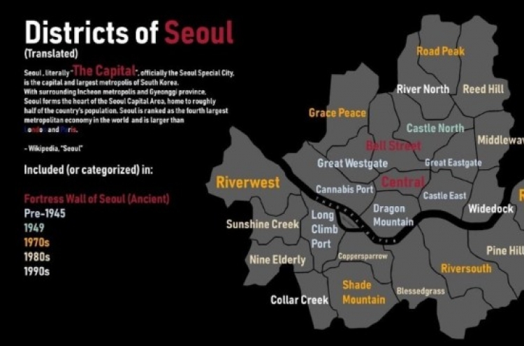 'Cannabis Port’: Reddit user’s Seoul map shows districts in colorful English names
