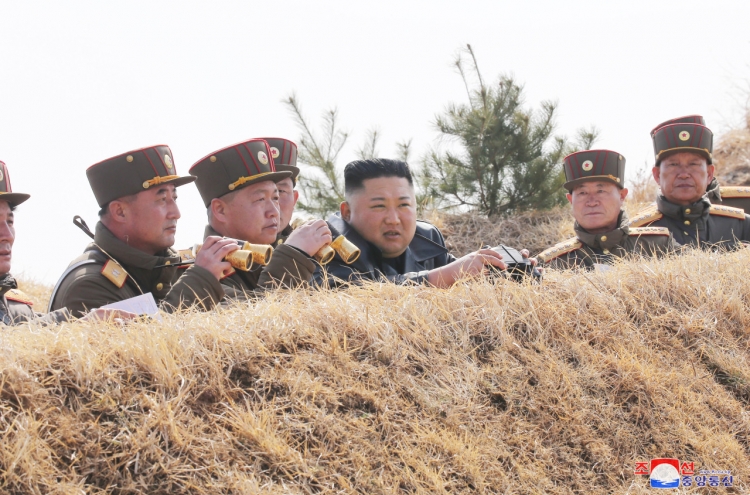 NK party officials congratulate artillery unit in rare visit