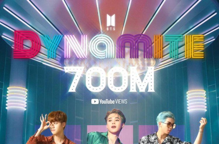 'Dynamite' becomes 6th BTS music video to hit 700m YouTube views