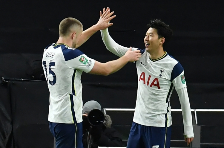 Son Heung-min scores in 2nd straight match, sends Tottenham into League Cup final