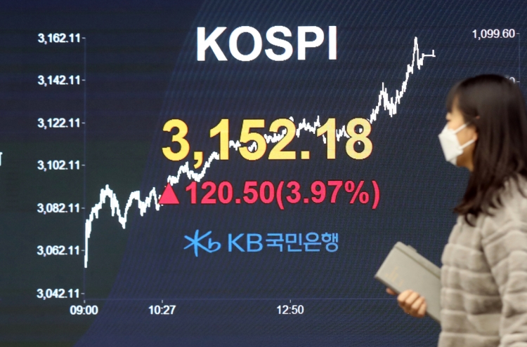 Kospi logs record rise in first trading week of 2021