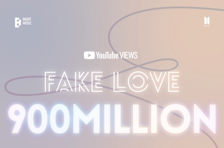 'Fake Love' becomes 4th BTS video to top 900m views
