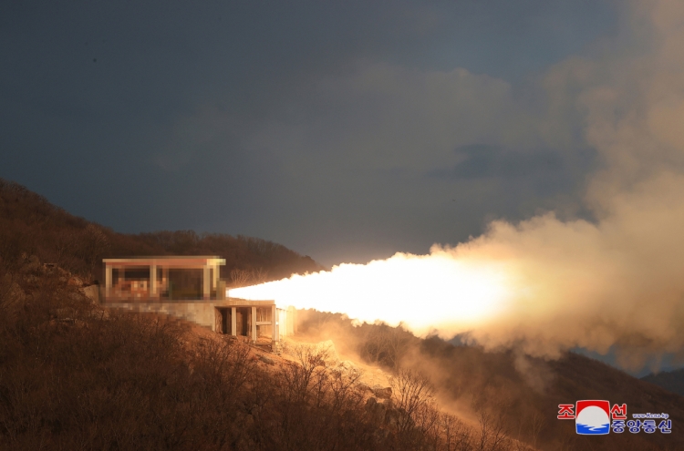 N. Korea conducts ground engine test for new hypersonic missile