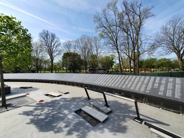 This undated photo, provided by the veterans affairs ministry, shows the Wall of Remembrance at the Korean War Veterans Memorial on the National Mall in Washington, D.C. (veterans affairs ministry)