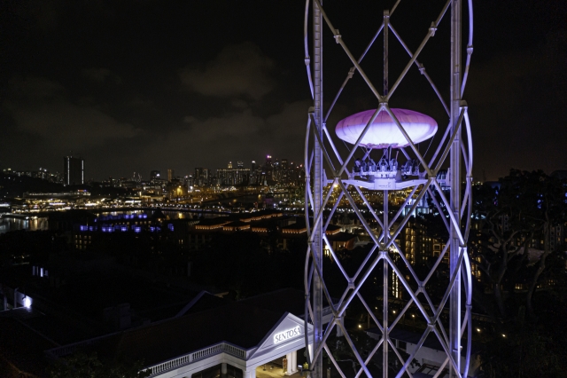 SkyHelix Sentosa at night (Mount Faber Leisure)