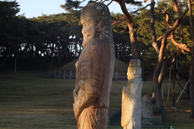 Sogdian warrior statues guard the royal tomb of King Wonseong, the 38th king of Silla, in GyeongjuPhoto © Hyungwon Kang