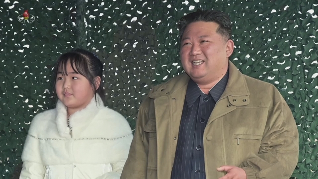 Kim Jong-un (right) and his daughter Kim Ju-ae