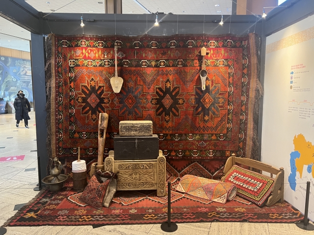 The interior of a yurt, the traditional dwelling of nomadic tribes, is shown at Seoul Museum of History. (Seoul Museum of History)