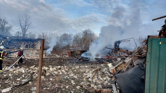 Rescuers work at a site of private houses heavily damaged by a Russian missile strike, amid Russia's attack on Ukraine, in Kyiv, Ukraine December 29, 2022. Ukrainian Presidential aide Kyrylo Tymoshenko via Telegram/Handout via REUTERS