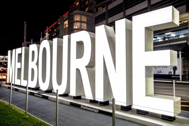 Melbourne Airport sign (Lotte Duty Free)