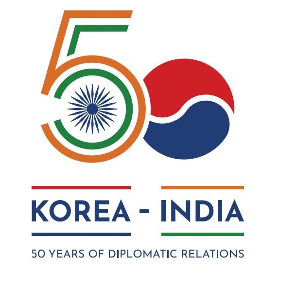 Logo showcasing 50 years of Korea-India diplomatic relations. (Indian Embassy in Seoul)