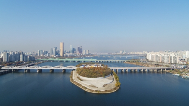 An aerial view of Nodeul Island (Courtesy of The Korea Tourism Organization)