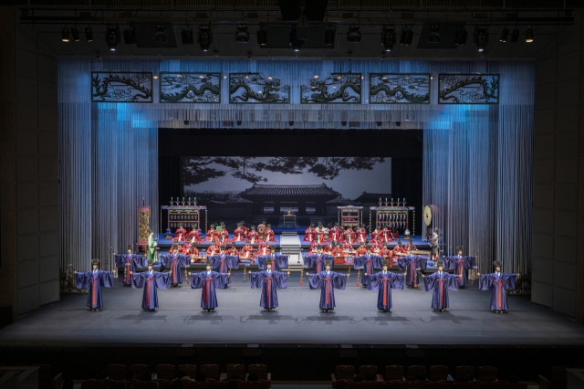 Members of the National Gugak Center perform Jongmyo Jeryeak. (National Gugak Center)