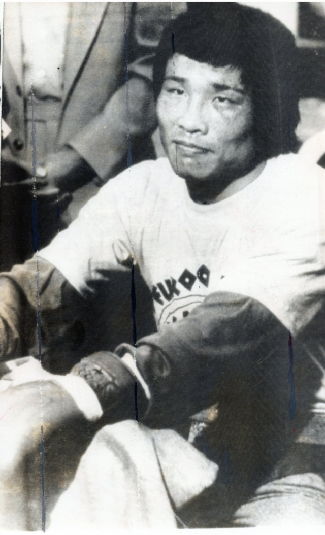 Kim Duk-goo during a practice before the championship match against Ray Mancini on Nov. 13, 1982 in Las Vegas. (The Korea Herald)