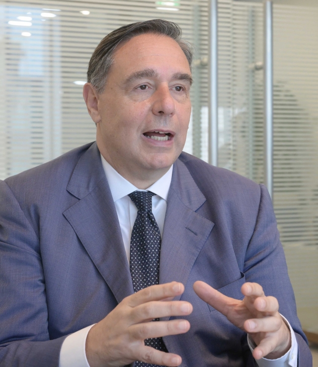 Riccardo Puliti, regional vice president for Asia and the Pacific at the International Finance Corporation, speaks during an interview with The Korea Herald in Seoul on May 25. (Lee Sang-sub/The Korea Herald)