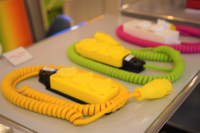 Samuel Smalls' colorful power strips (Lee Si-jin/The Korea Herald)