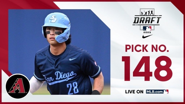 Kevin Sim, South Korean-born third baseman for the University of San Diego, as the 148th pick by the Arizona Diamondbacks (Major League Baseball Draft's official Twitter)