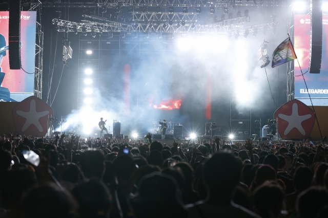 Japanese rock band Ellegarden performs at Incheon Pentaport Rock Festival 2023 on Aug. 4. (TSUKASA MIYOSHI)