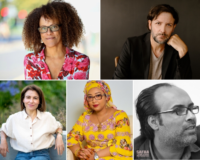 Clockwise from top left: Bernardine Evaristo, Andrew Porter, Ahmed Saadawi, Djaili Amadou Amal and Martha Batalha (Jennie Scott, Sarah E. Cooper, Safa Alwan, Amas Flash, Devin Stison / SIWF)