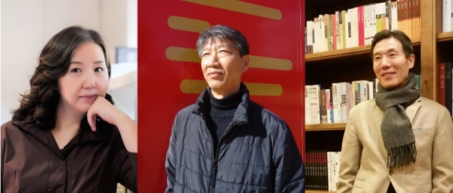 Winners of the Nomo New Literature Award: (from left) novelist Lee Soo-jeong, poet Chung Chul-young and essayist Kim Jae-dong (LTI Korea)