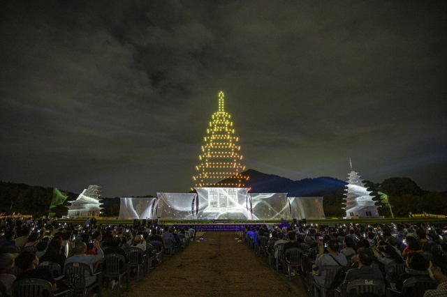 Iksan Mireuksa Temple Site during media art event in 2022 (KCHF)