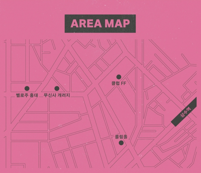 A map shows the four performance venues for the Zandari Festa. (Zandari)