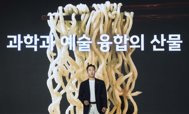 Jeffrey Chun, chief strategy officer of Samyang Roundsquare, speaks at the 60th-anniversary ceremony of the Samyang Ramyeon brand held in Seoul on Sept. 14. (Samyang Roundsquare)