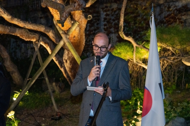 Latvian Ambassador to Korea Aris Vigants speaks during the Latvia Days in Korea event. (Latvian Embassy in Seoul)